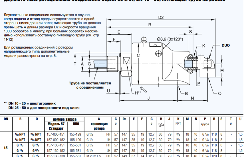 Ротационное соединение 157-130-835 DUO 155-581 DN 15