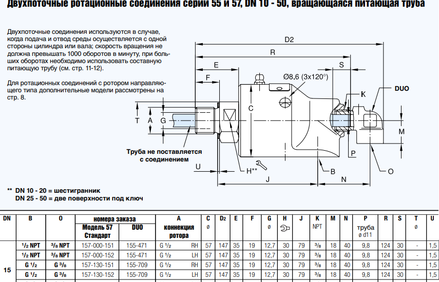 Ротационное соединение 157-000-152 DUO 155-471 DN 15